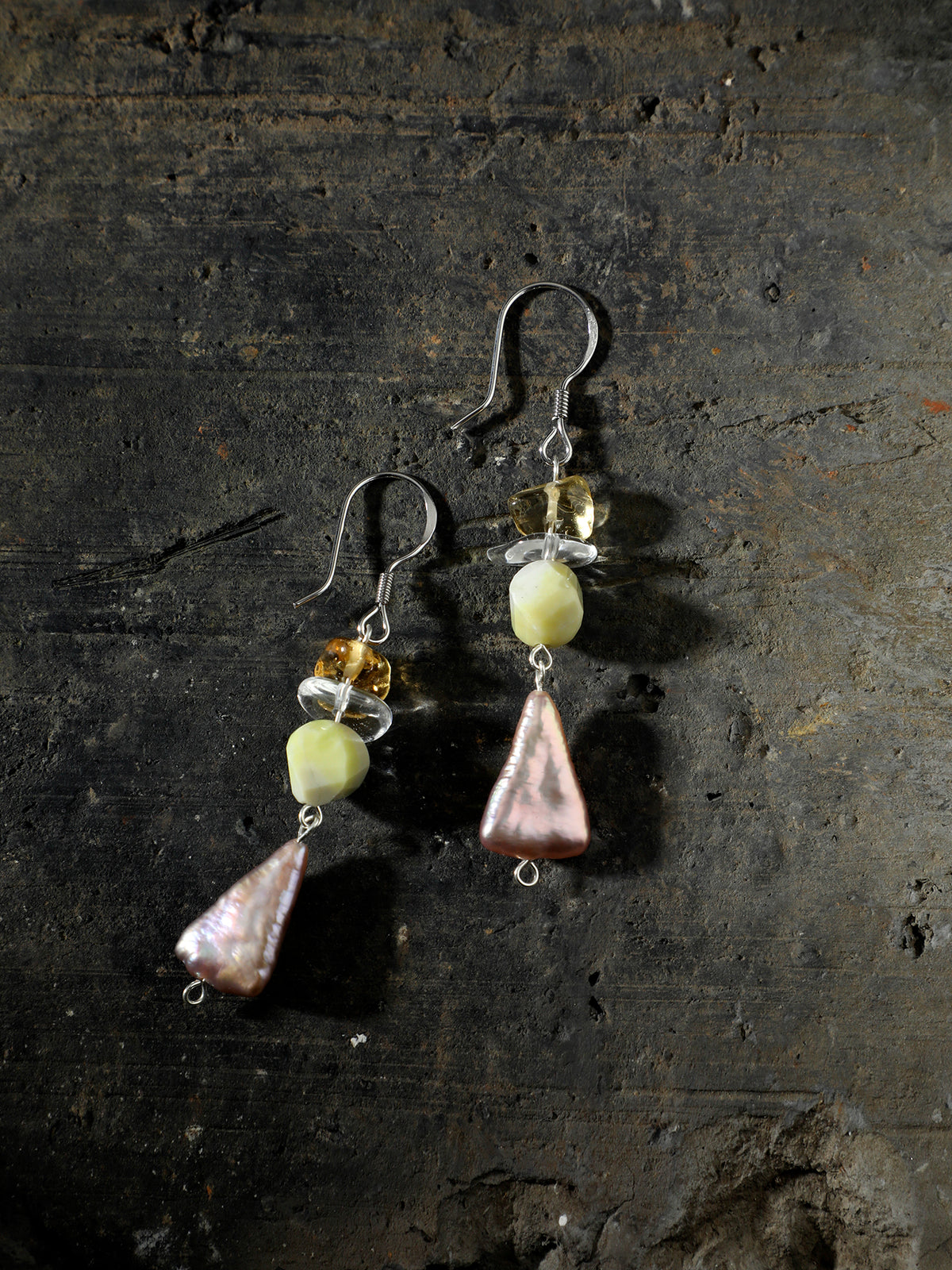 OME015 Color Arc Drop Earrings