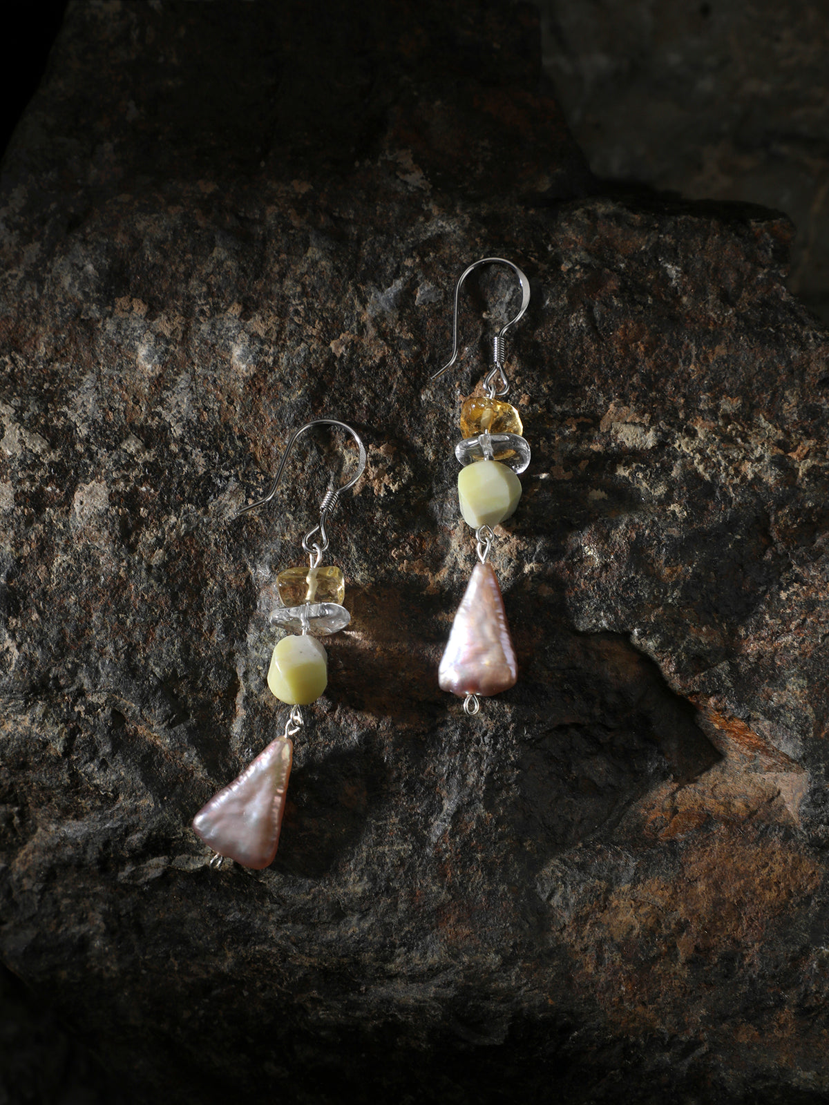 OME015 Color Arc Drop Earrings