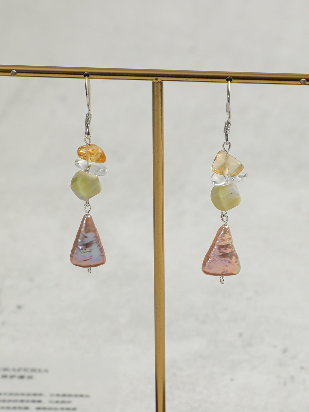 OME015 Color Arc Drop Earrings