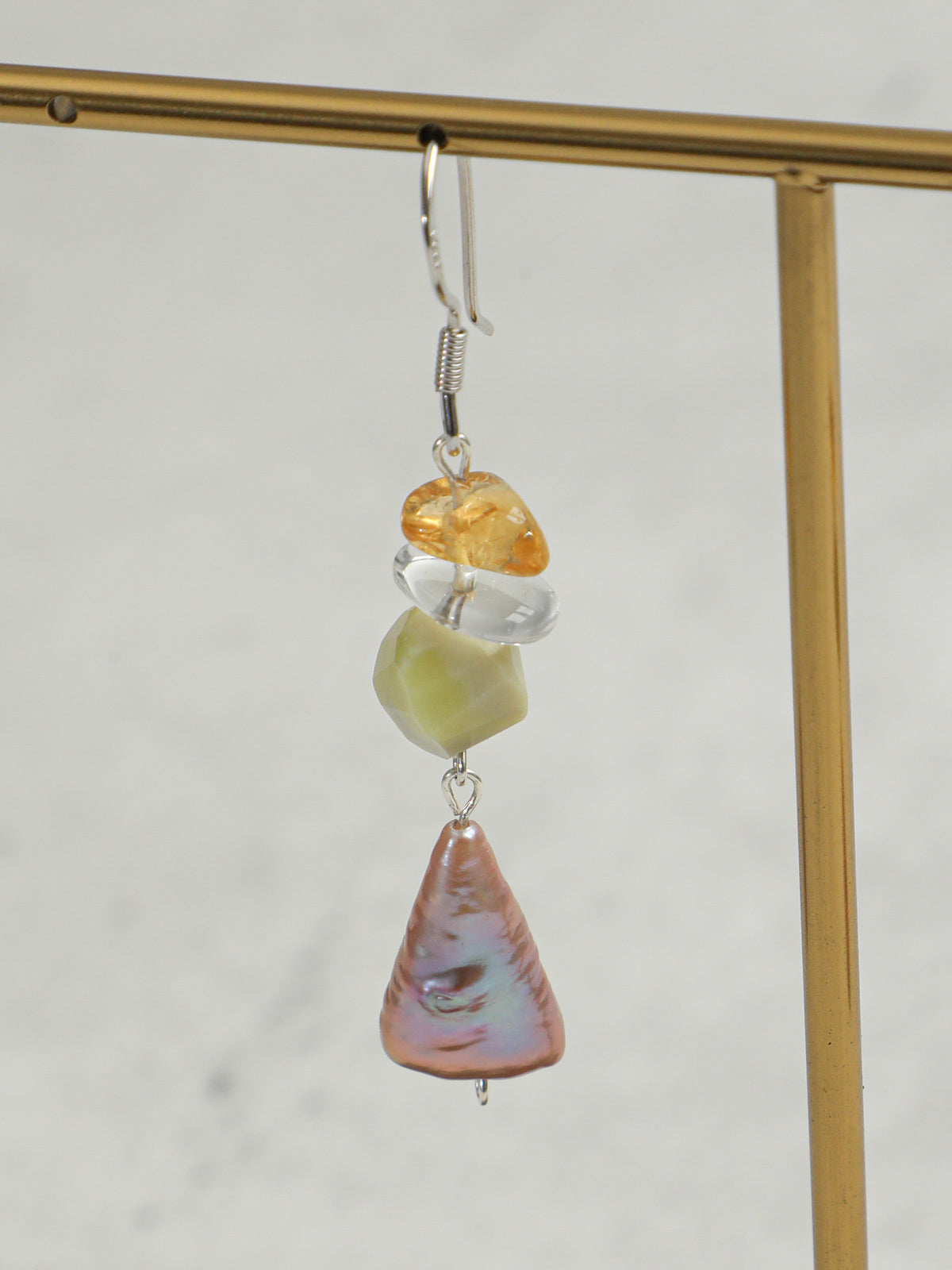 OME015 Color Arc Drop Earrings