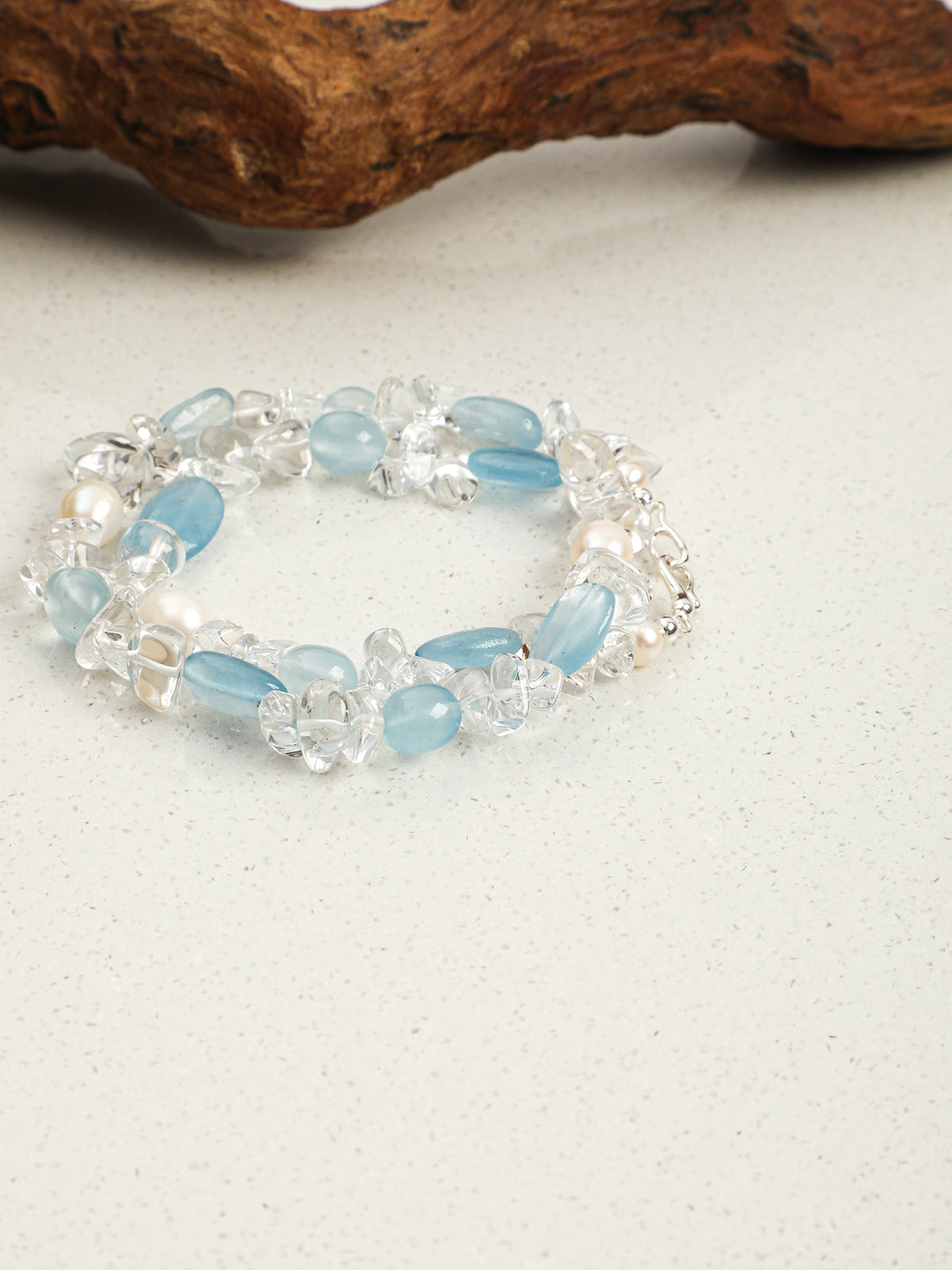 13 Brazalete de perlas de cristal natural Oramay, pulsera de gemas bohemia para mujer