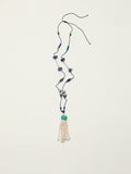 OMN013 Dark Blue Surge Pearl Tassel Necklace