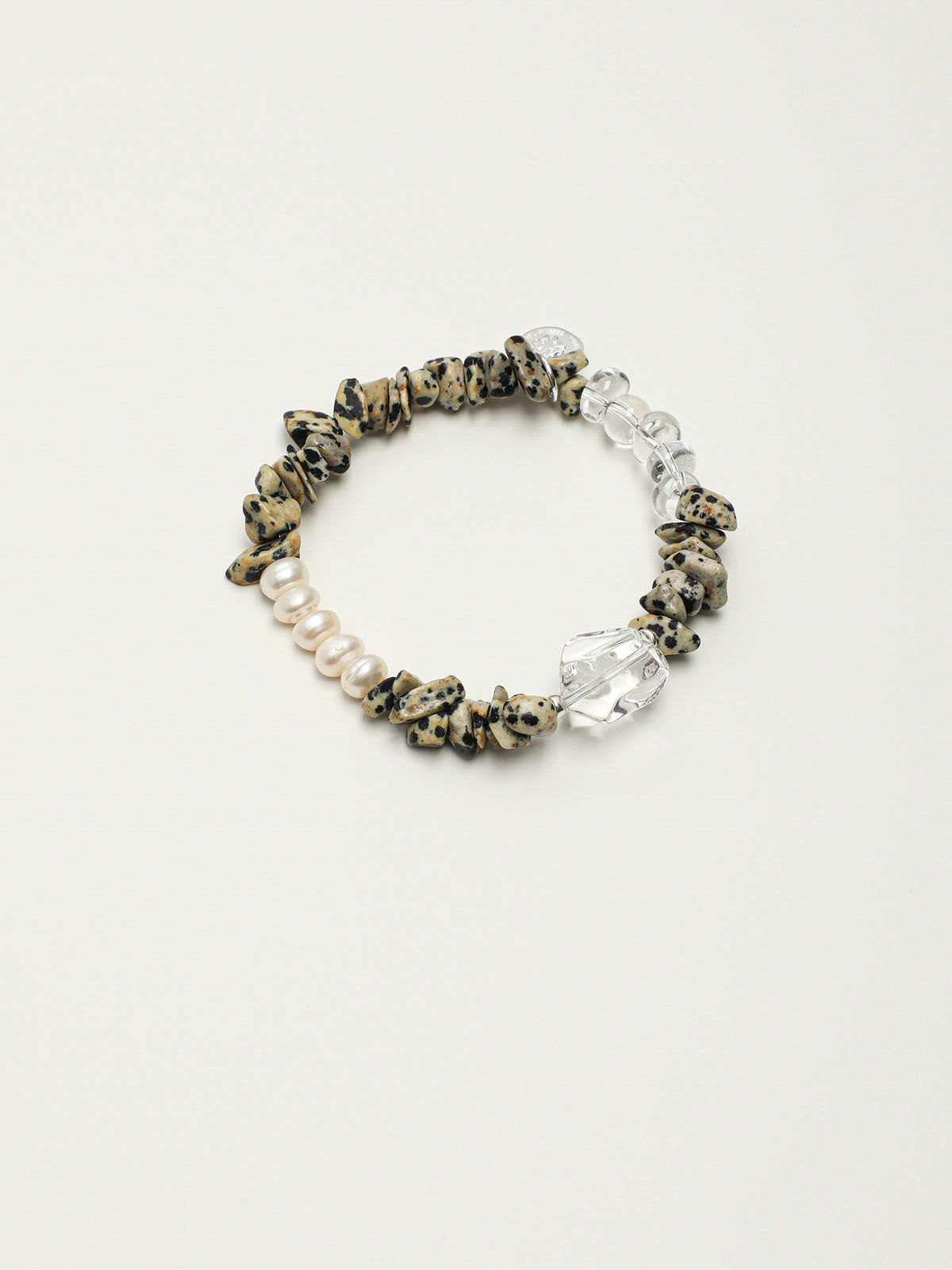 OMB022 Ink Spot Crystal Bead Bracelet