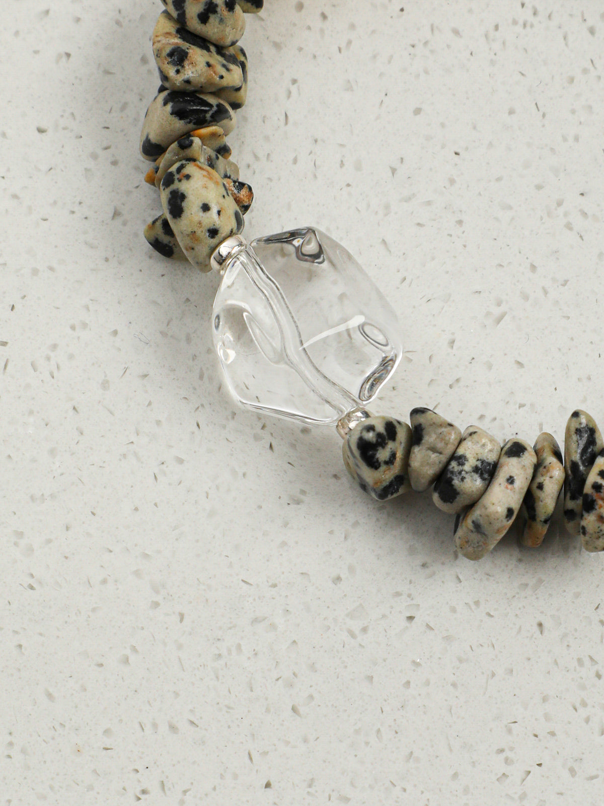 OMB022 Ink Spot Crystal Bead Bracelet
