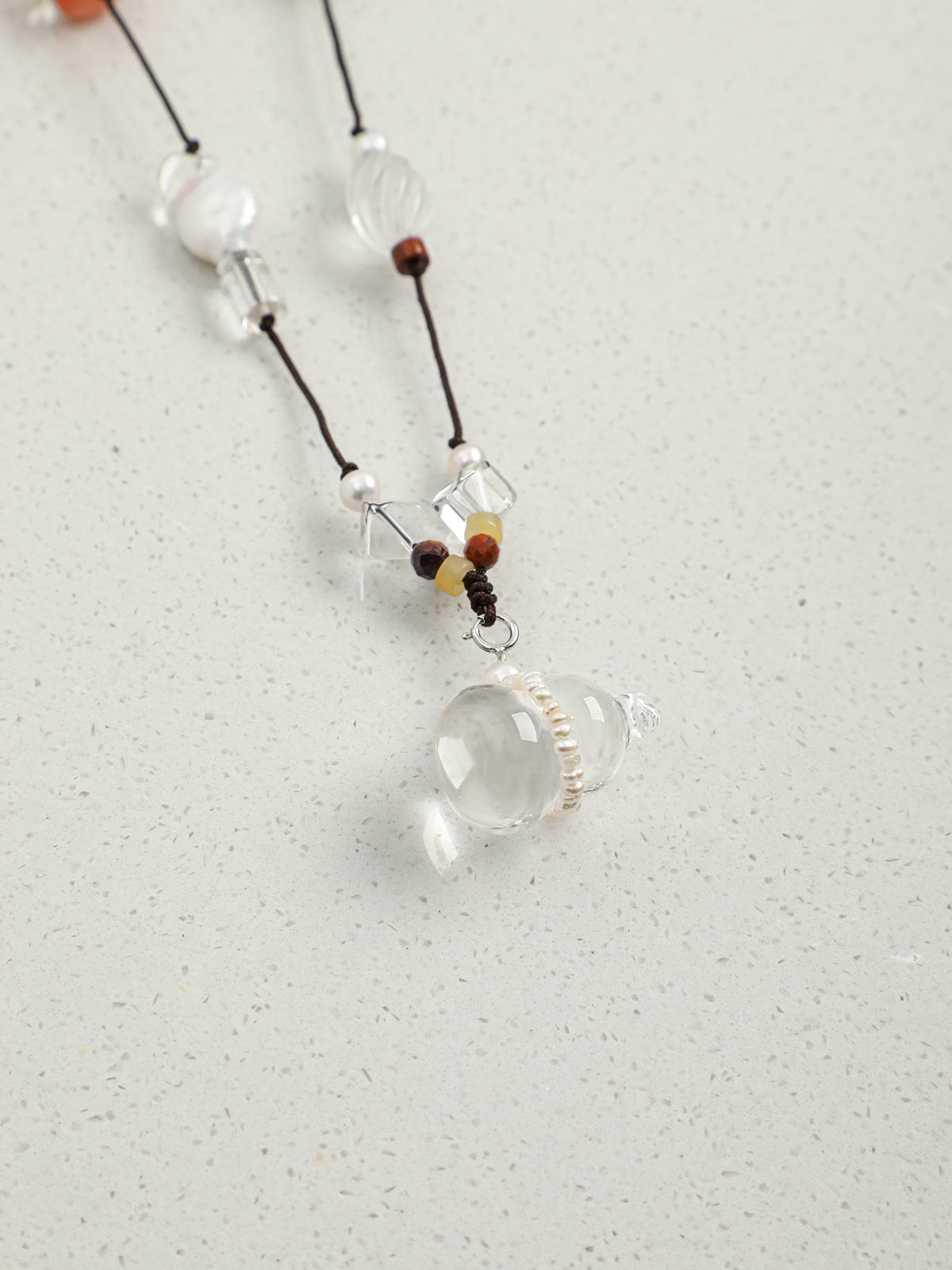 OMN014 Pure Ripple Pearl Drop Necklace
