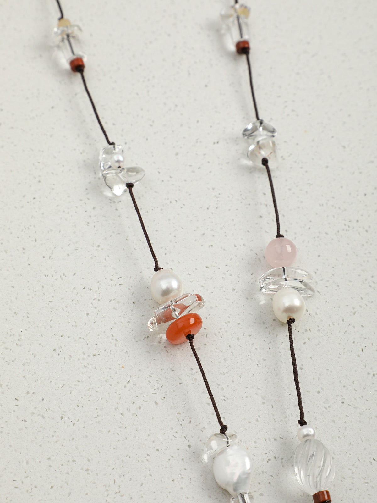OMN014 Pure Ripple Pearl Drop Necklace