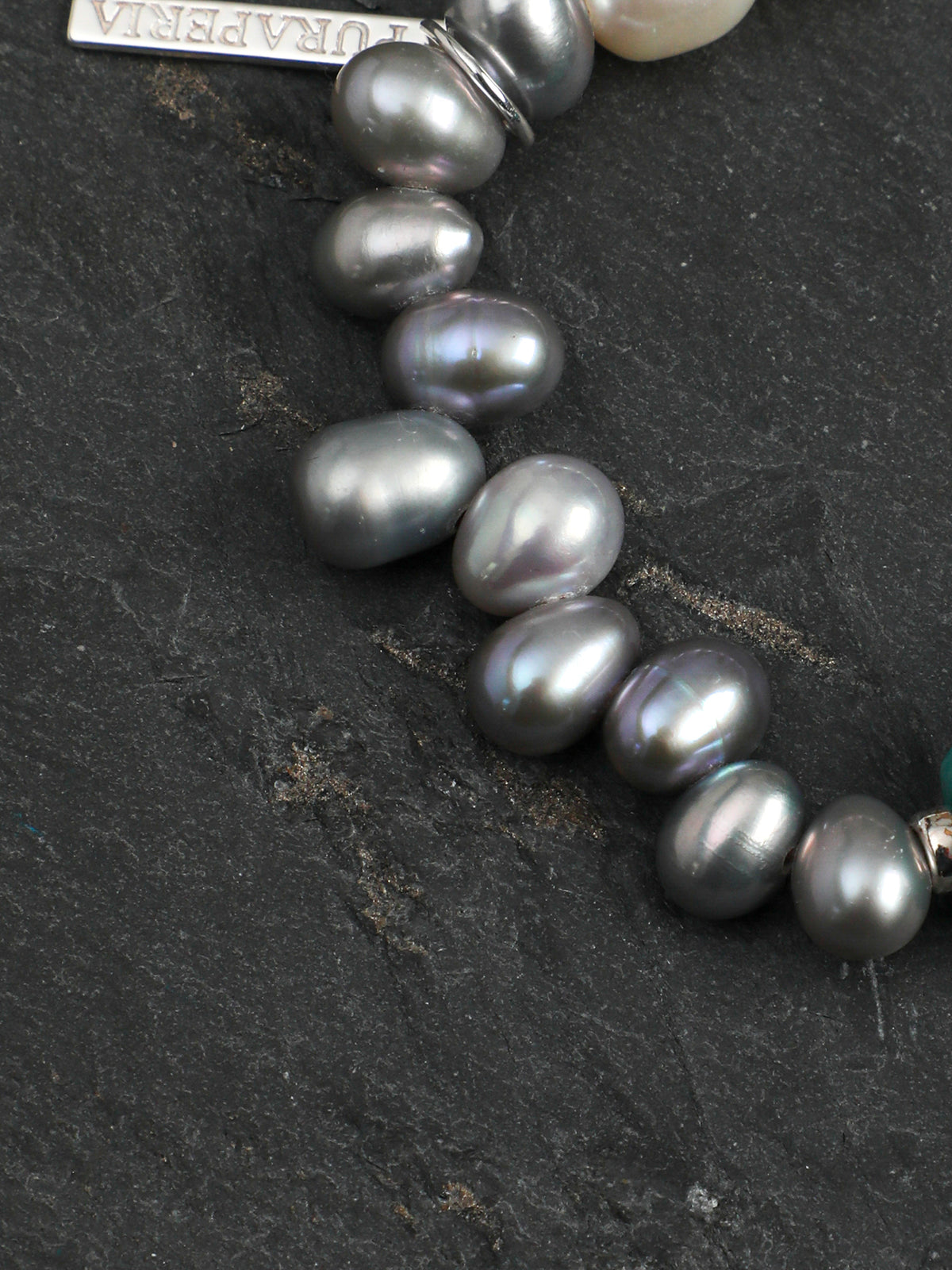 OMB019 Amazonite Pearl Sequence Bracelet