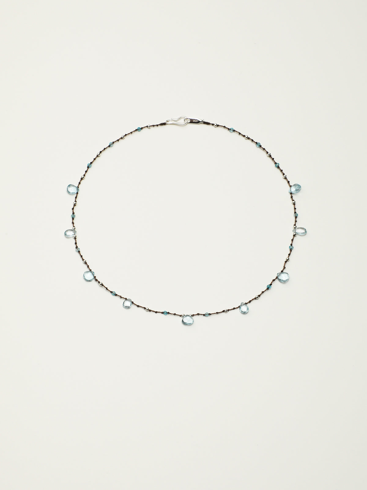 OMN003 Ice Ripple Shattered Blue Necklace