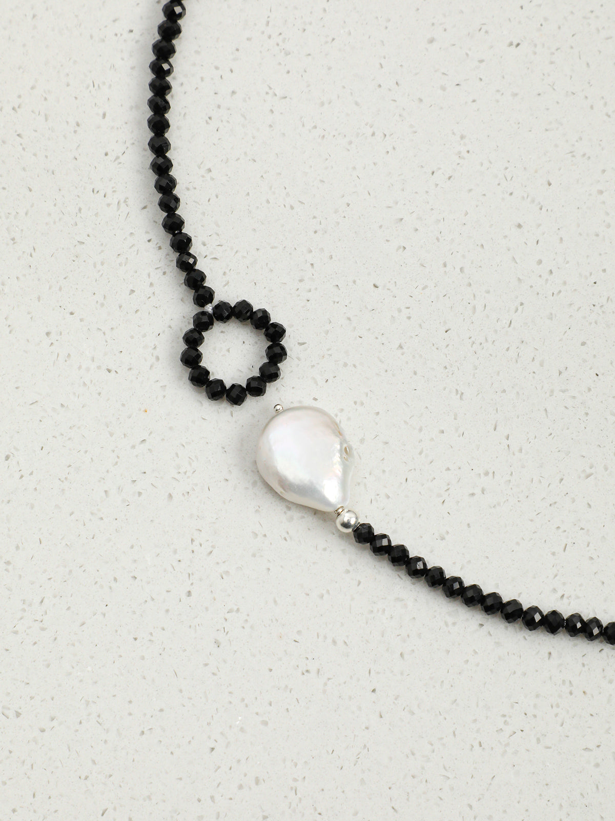OMN017 Ink Black Moon Tide Necklace