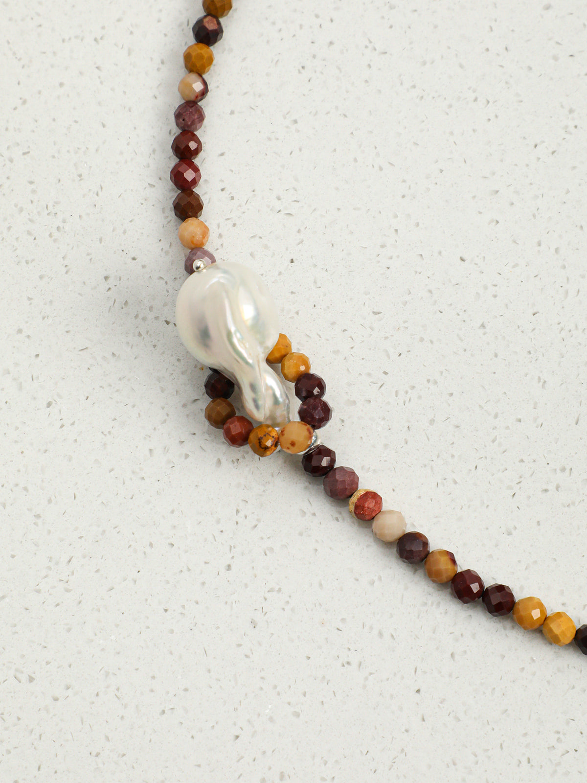 OMN016 Warm Russet Moon Drop Necklace
