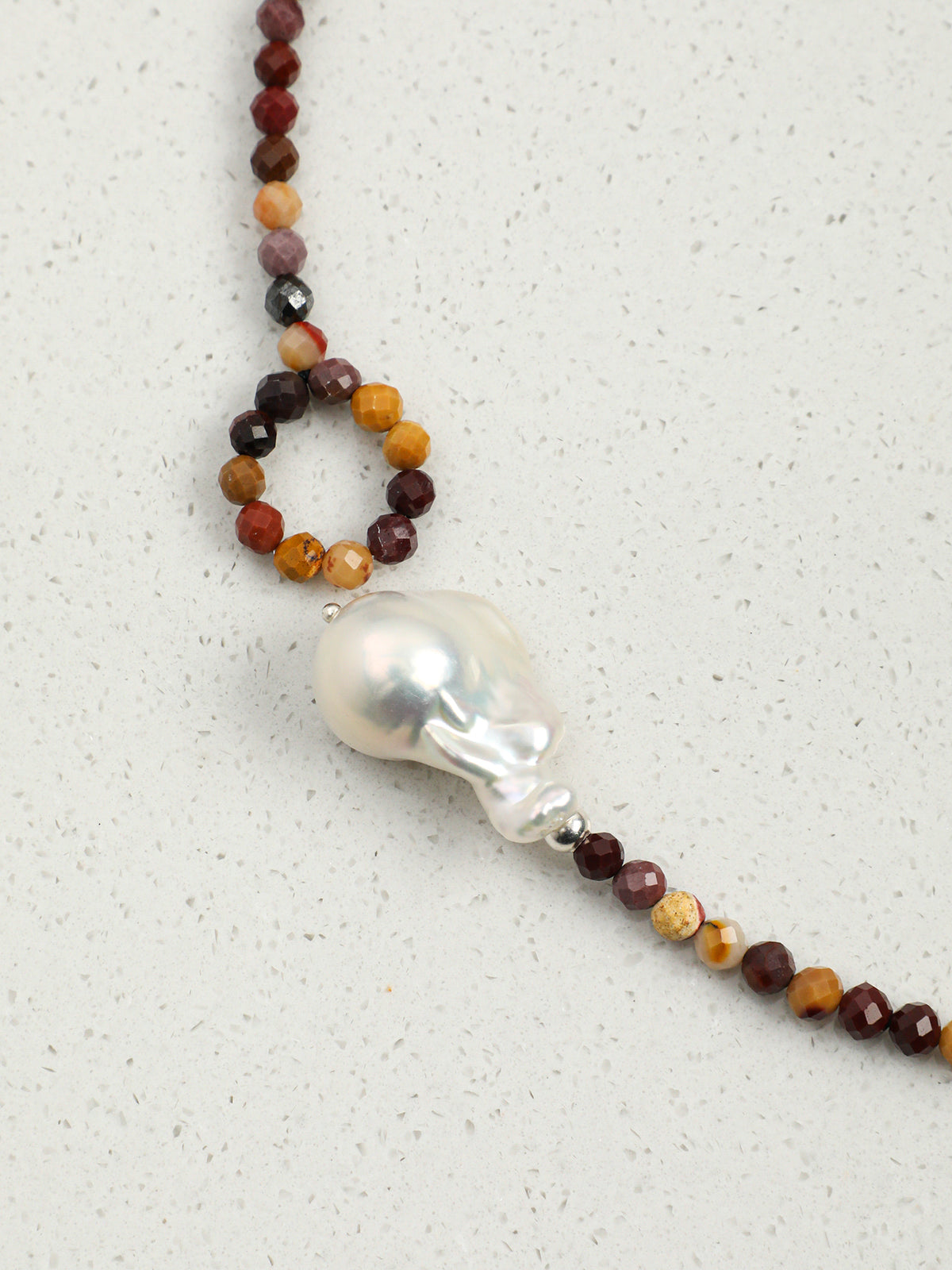 OMN016 Warm Russet Moon Drop Necklace