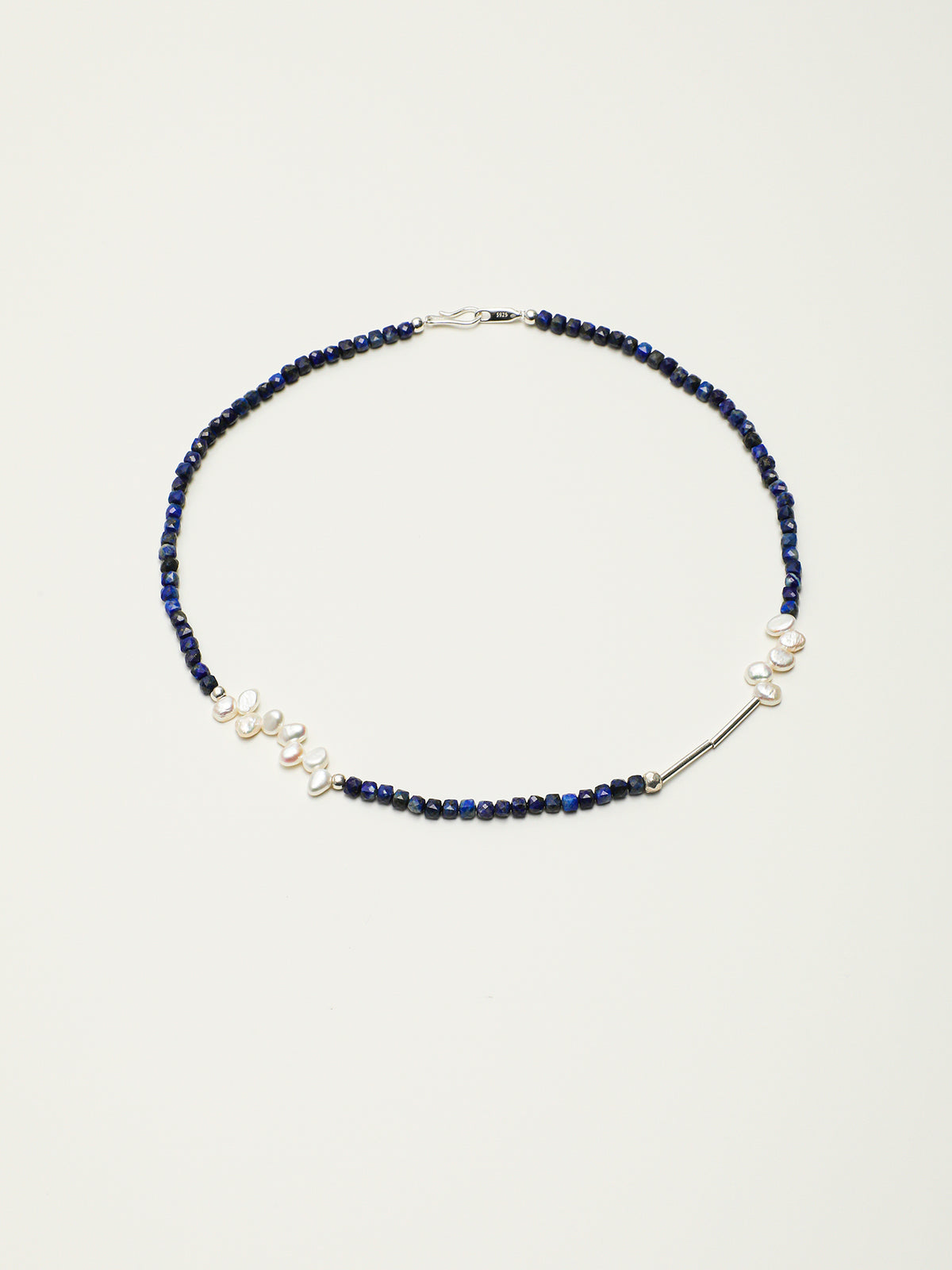 OMN008 Starry Indigo Pearl Swell Necklace