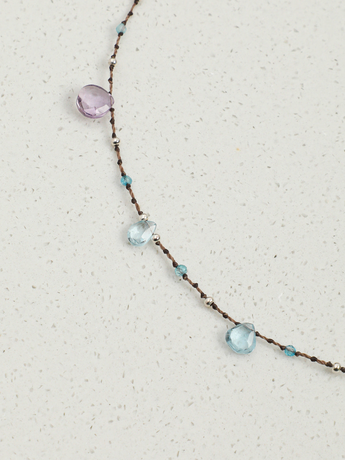 OMN002 Blue Shores  Green Dew Necklace
