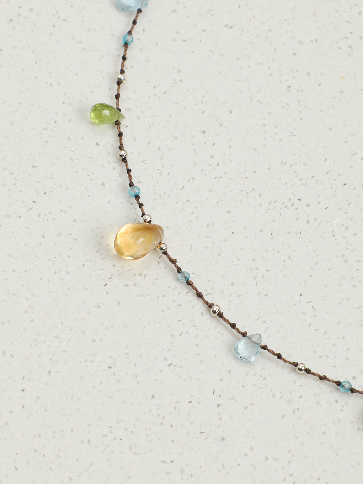 OMN002 Blue Shores  Green Dew Necklace