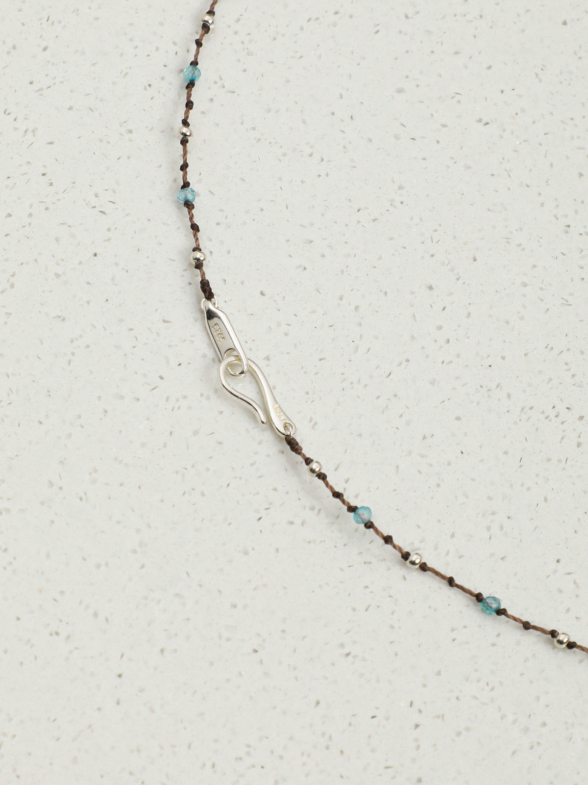 OMN003 Ice Ripple Shattered Blue Necklace