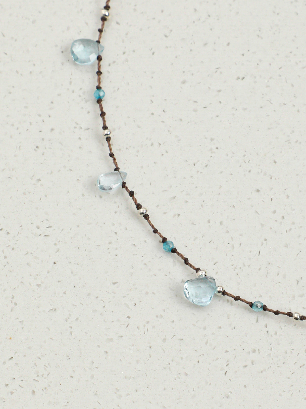OMN003 Ice Ripple Shattered Blue Necklace