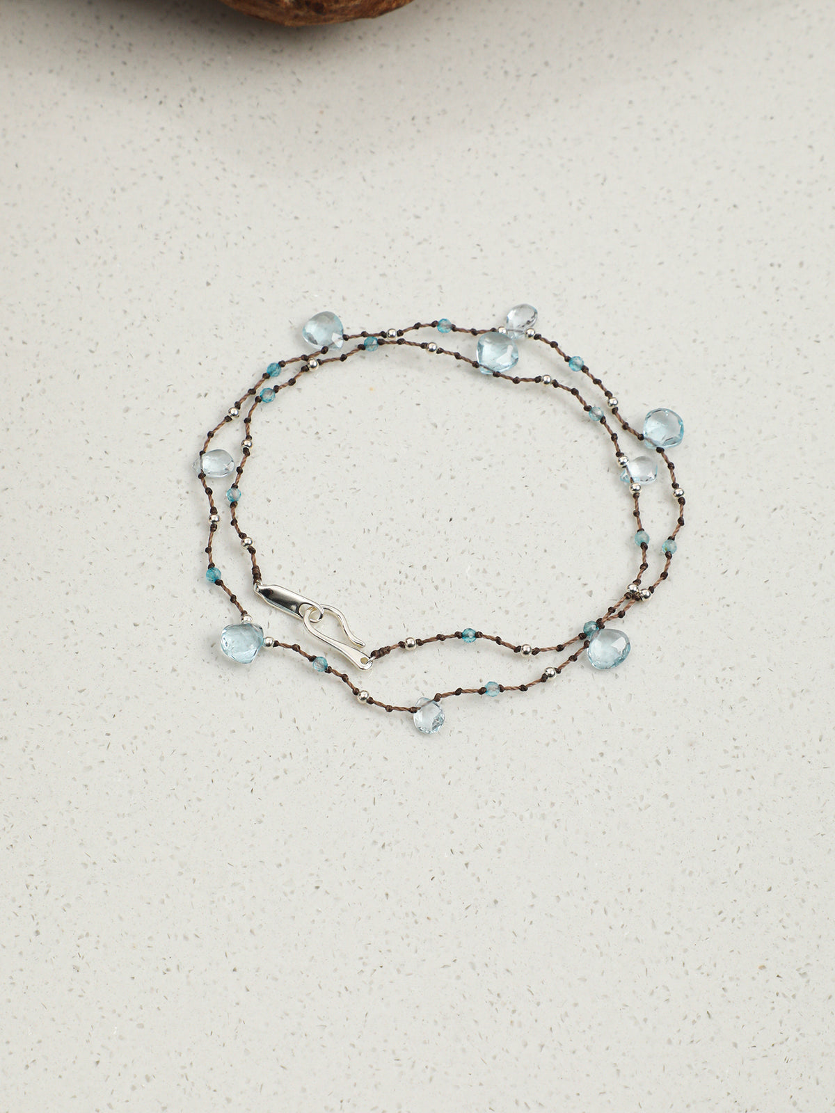 OMN003 Ice Ripple Shattered Blue Necklace