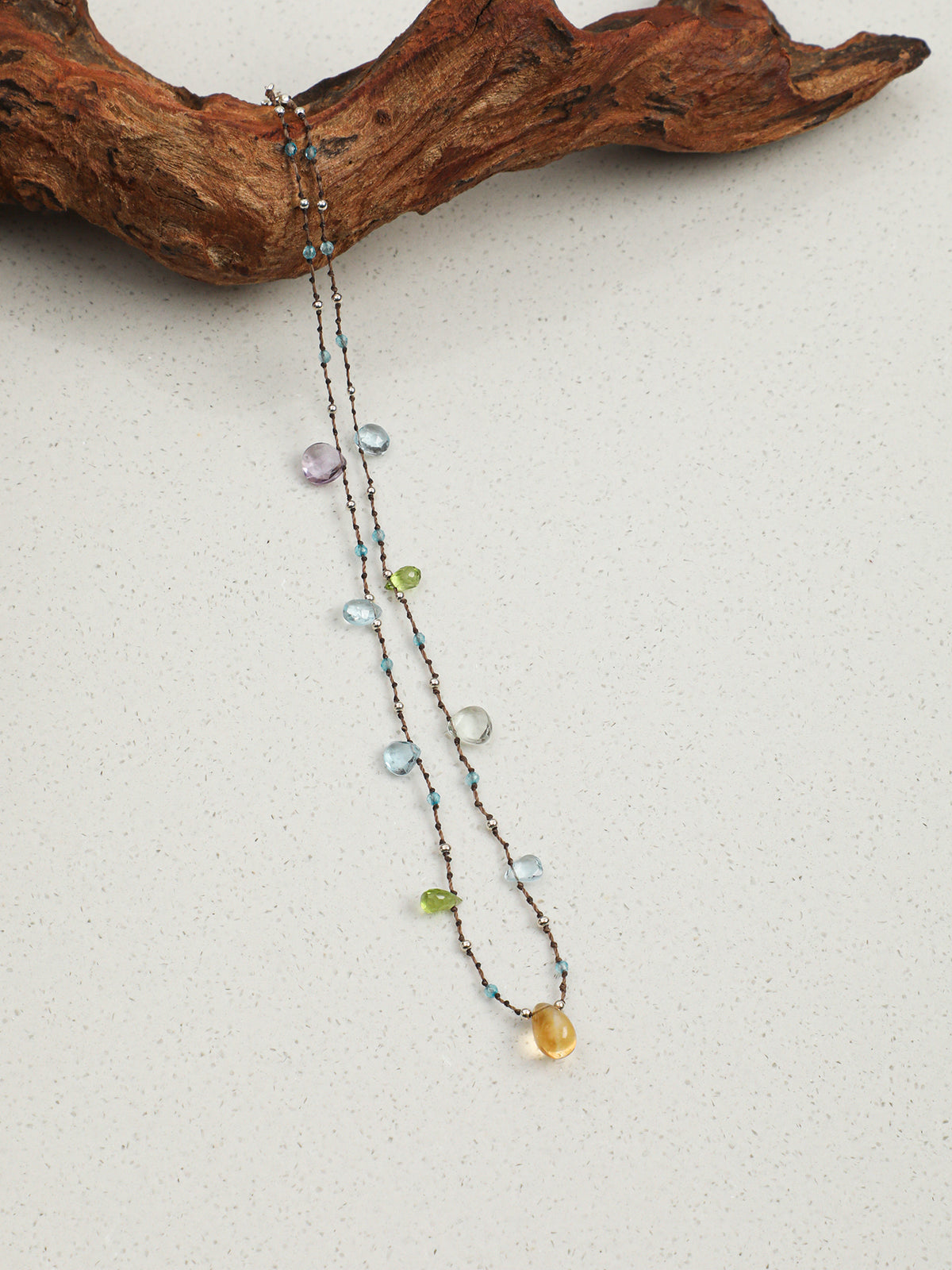 OMN002 Blue Shores  Green Dew Necklace