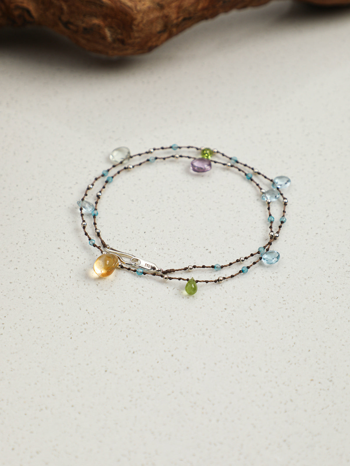 OMN002 Blue Shores  Green Dew Necklace