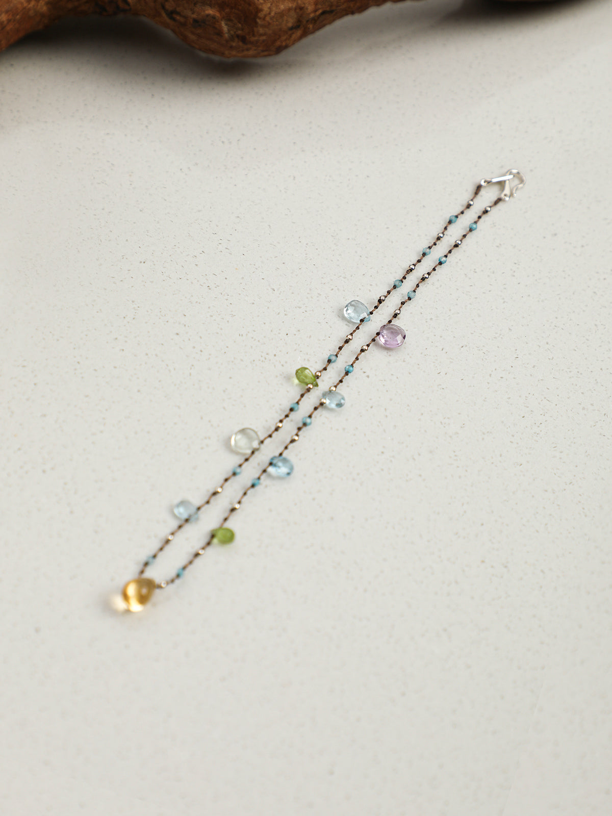 OMN002 Blue Shores  Green Dew Necklace