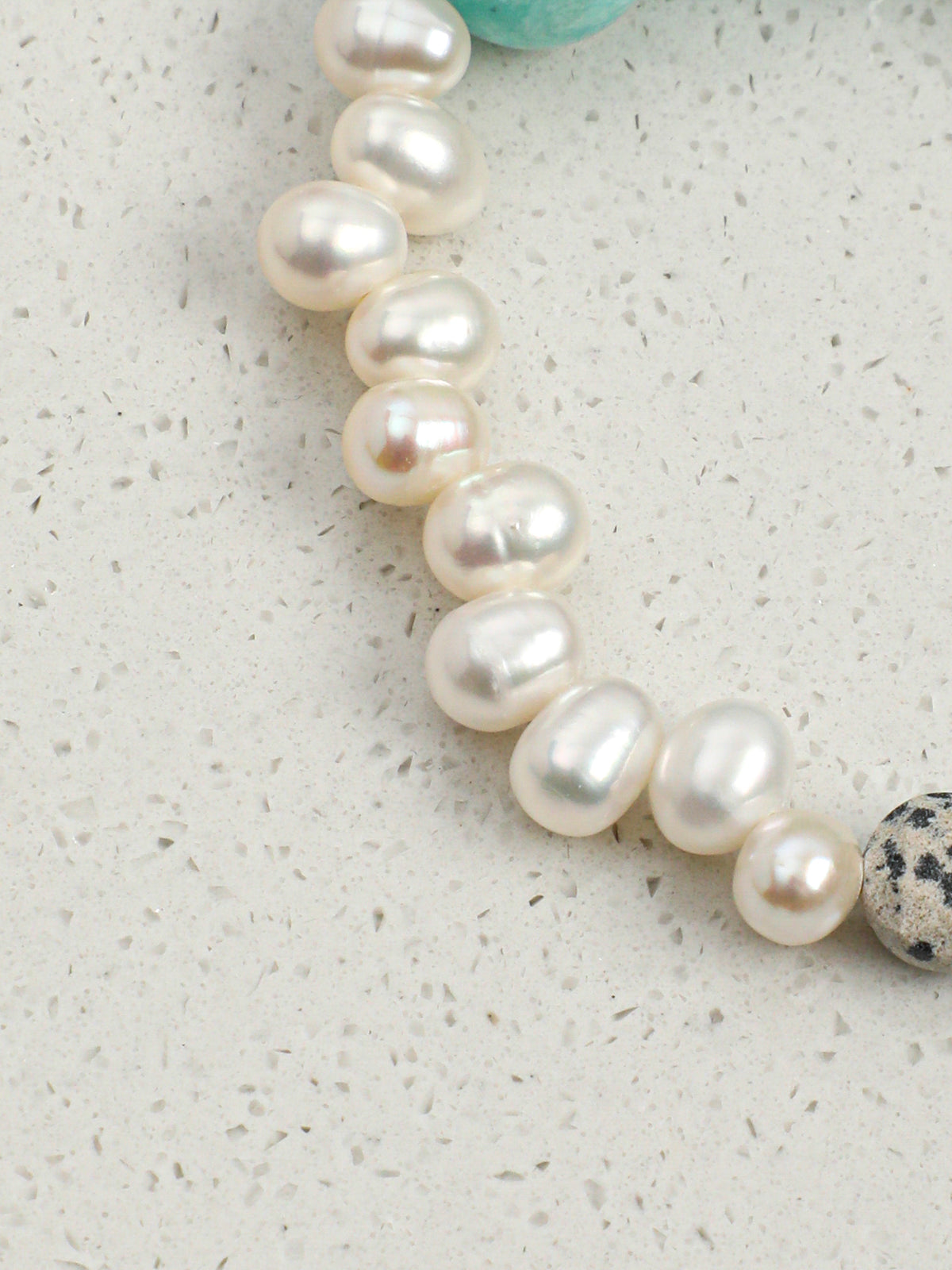 OMB018 Lake Ripples Speckled Pearls Bracelet