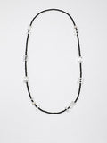 OMN018 Ink Chain Crystal Moon Necklace