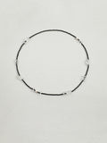OMN018 Ink Chain Crystal Moon Necklace