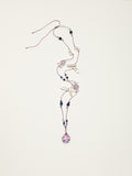 OMN010 Violet Cloud Hanging Crystal Necklace