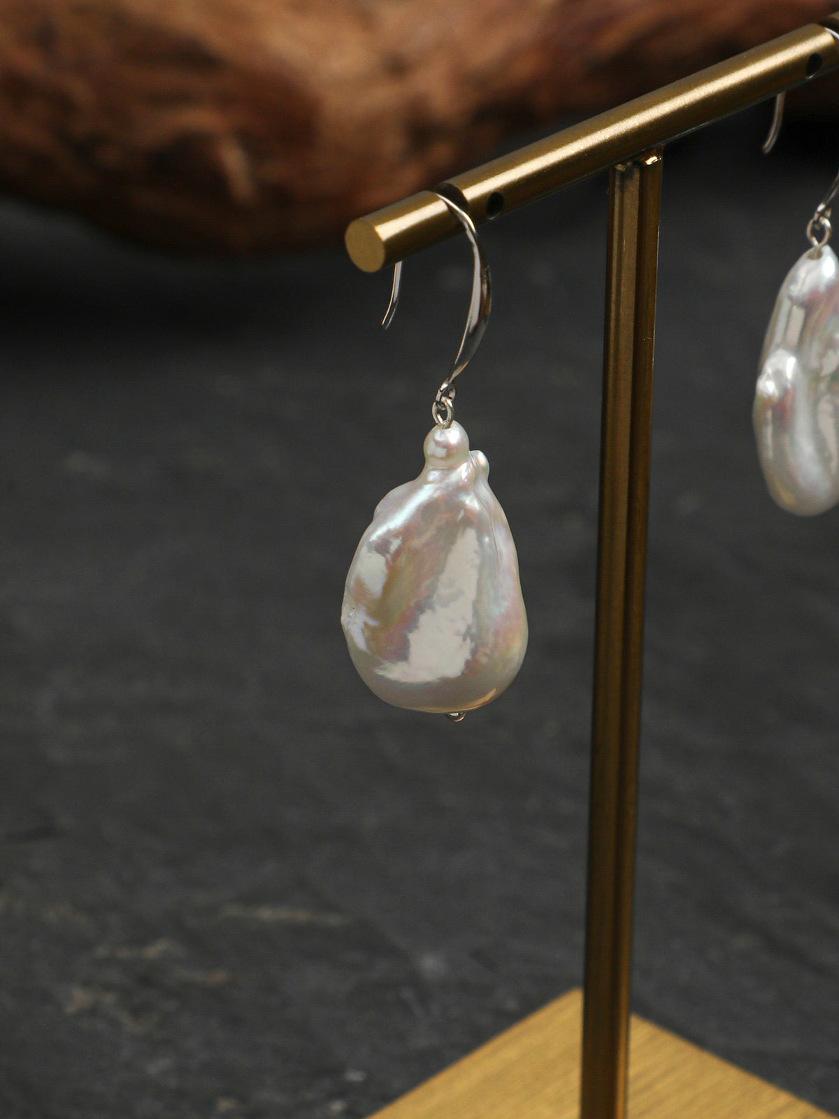 OME001 Baroque Pearl Drop Earrings