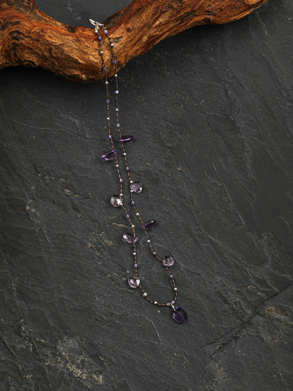 OMN001 Lavender Wild Gravel Necklace