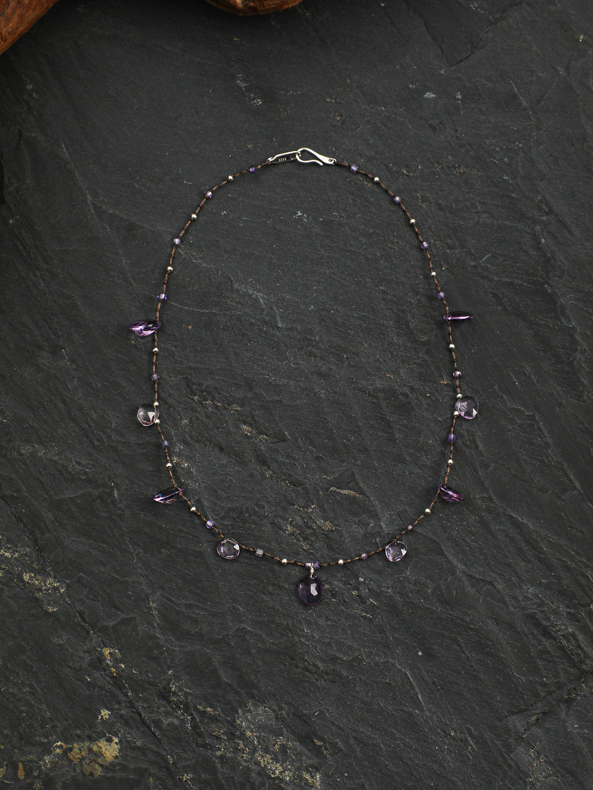 OMN001 Lavender Wild Gravel Necklace