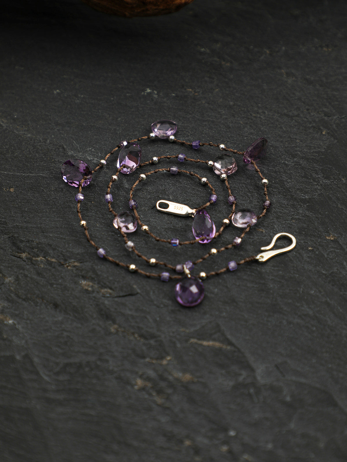 OMN001 Lavender Wild Gravel Necklace