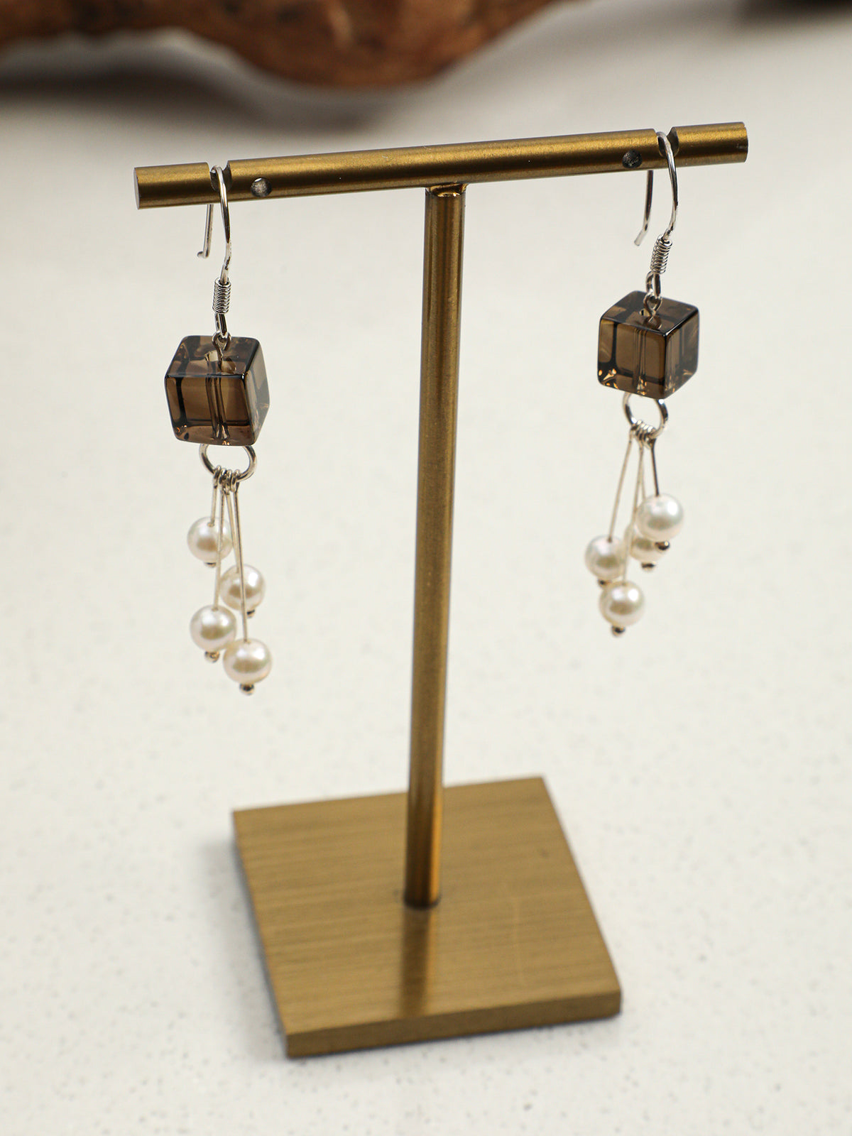 OME005 Star Tassel Pearl Drop Earrings
