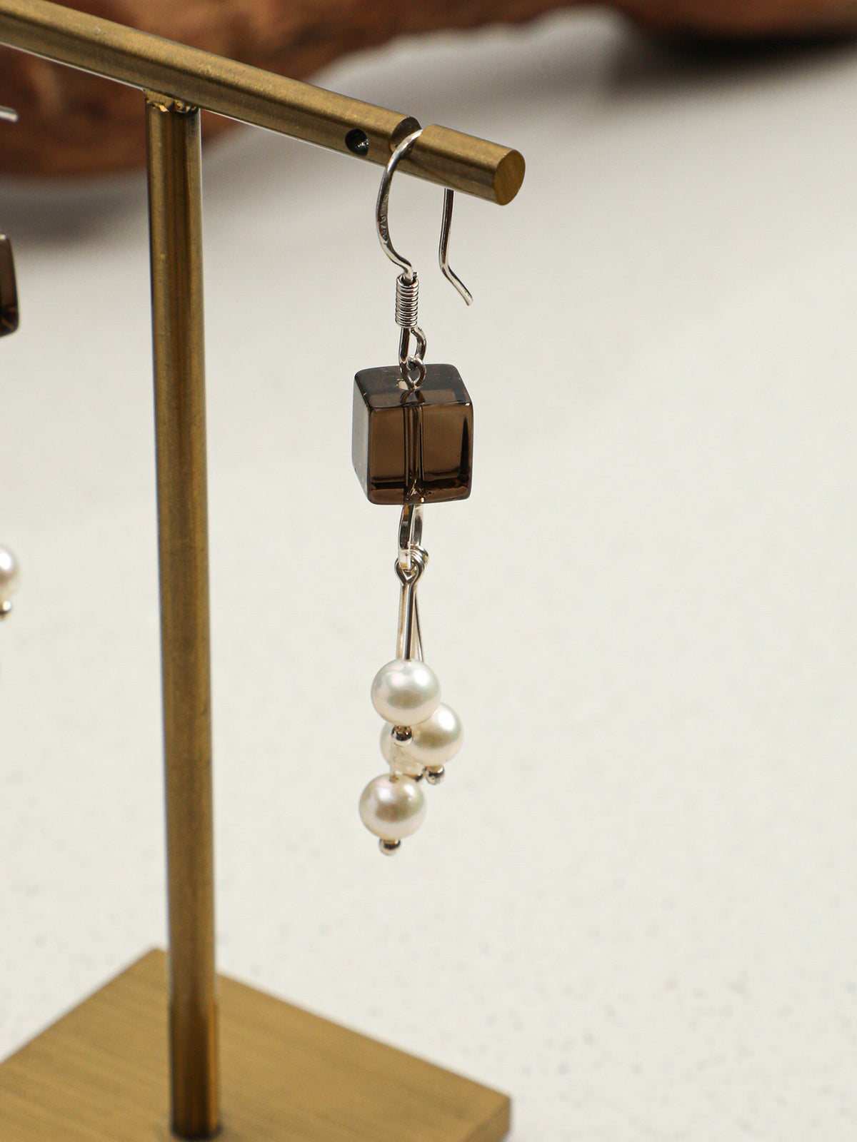 OME005 Star Tassel Pearl Drop Earrings