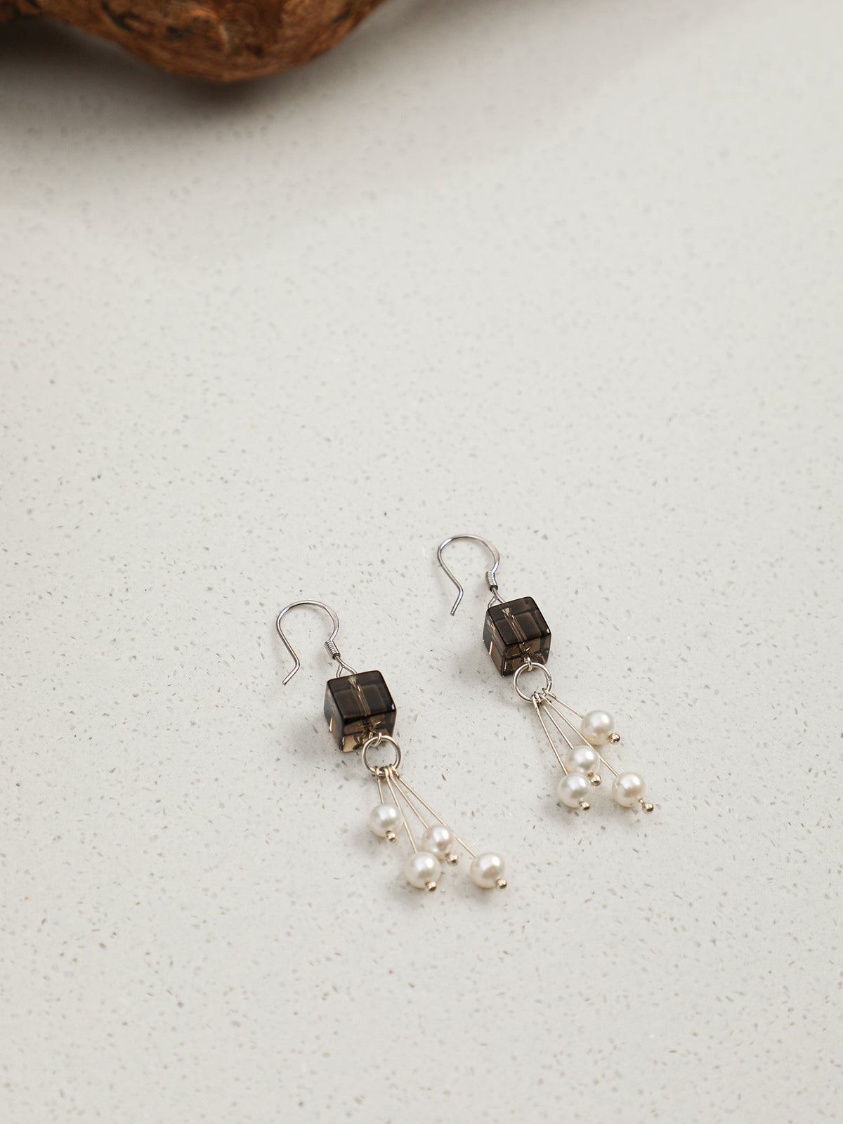 OME005 Star Tassel Pearl Drop Earrings