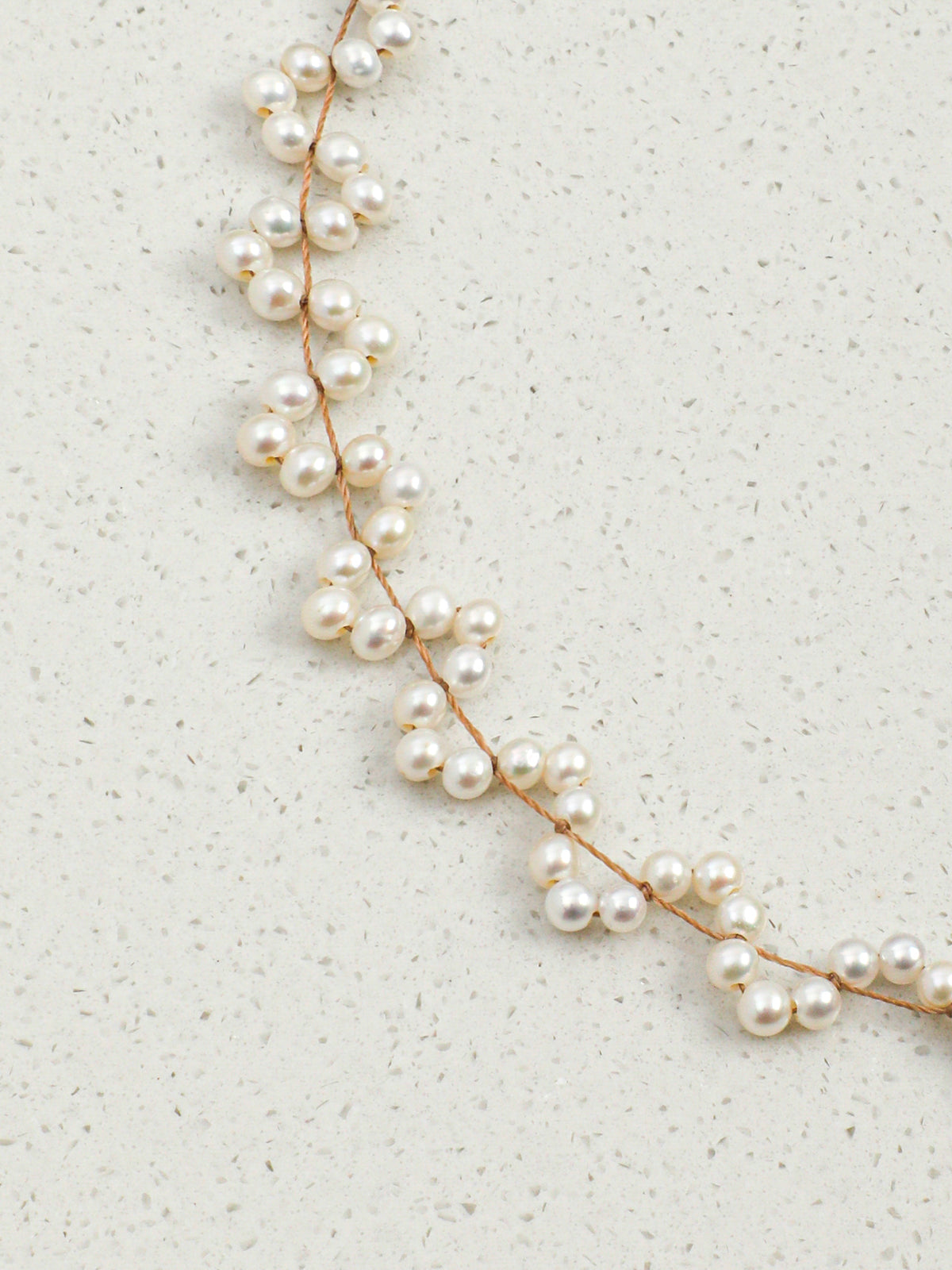 OMN005 Ochre Glow Vine Pearl Necklace