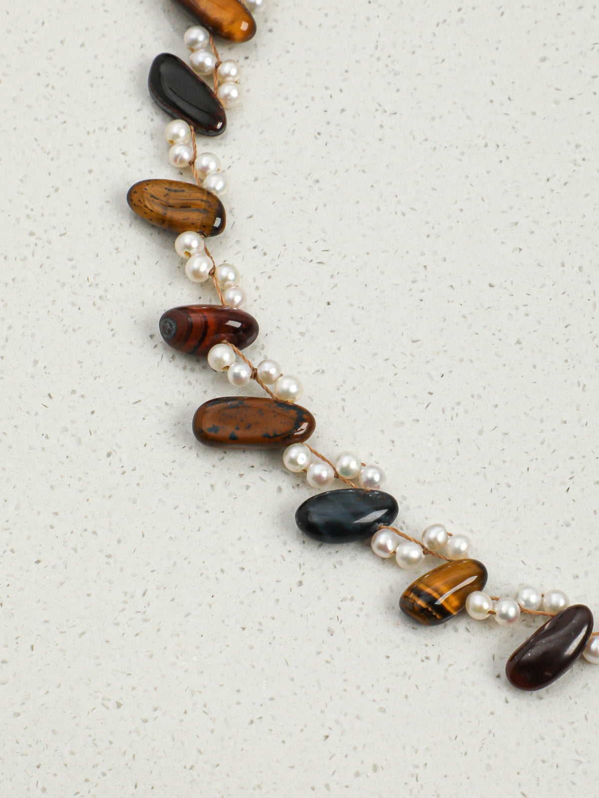 OMN005 Ochre Glow Vine Pearl Necklace