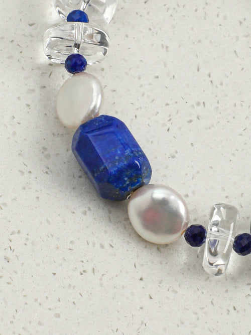 OMB005 Blue Ripple Condensed Bead Bracelet