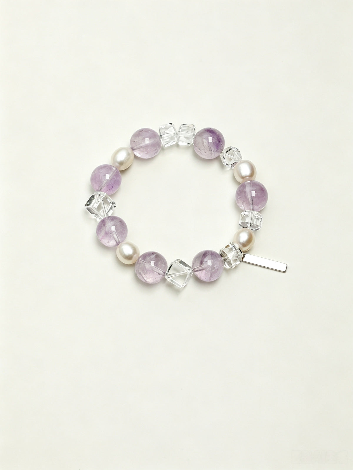 OMB014 Lavender Cut Clear Quartz Bracelet
