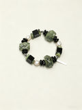 OMB009 Prehnite Ink Gem Bracelet