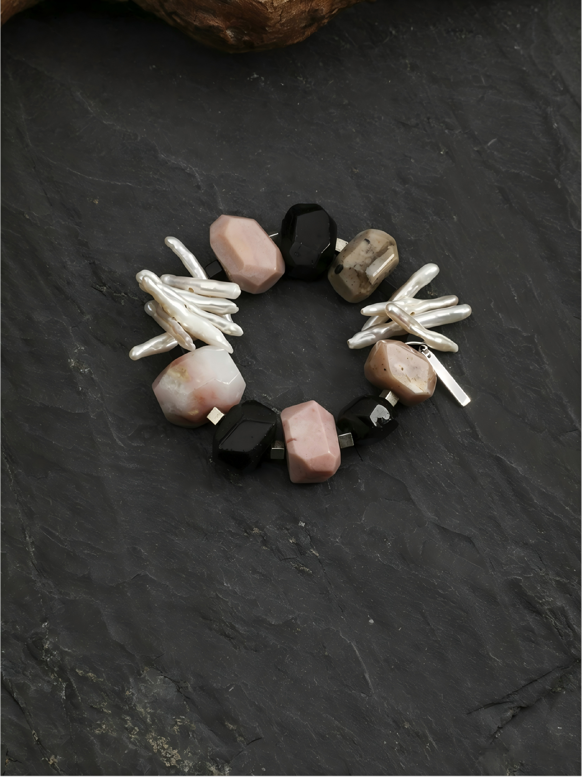 OMB008 Pink Nook Branch Pearl Bracelet
