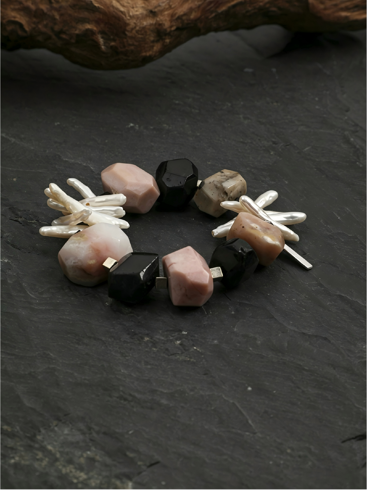 OMB008 Pink Nook Branch Pearl Bracelet