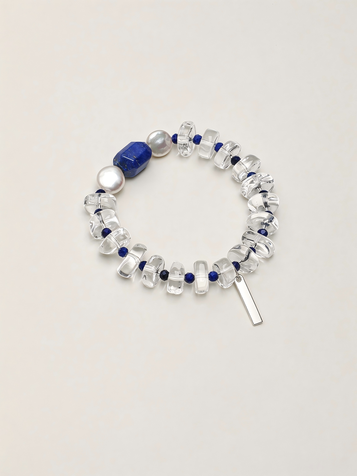 OMB005 Blue Ripple Condensed Bead Bracelet
