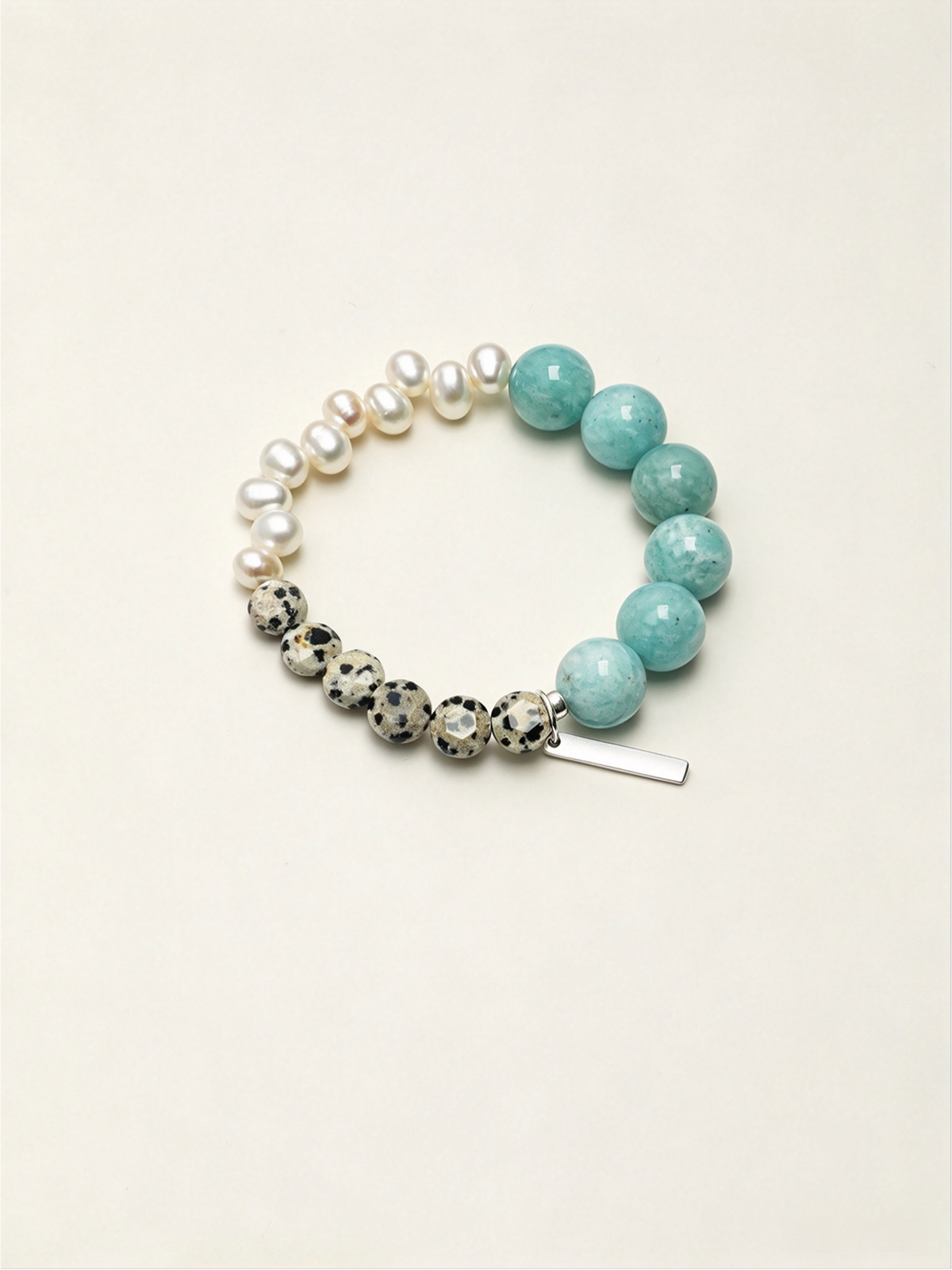 OMB018 Lake Ripples Speckled Pearls Bracelet