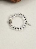 OMB006 Black Gravel Clear Gem Bracelet